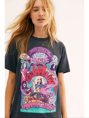 Daydreamer × Free People Electric Magic Oversized Tee in Washed Black